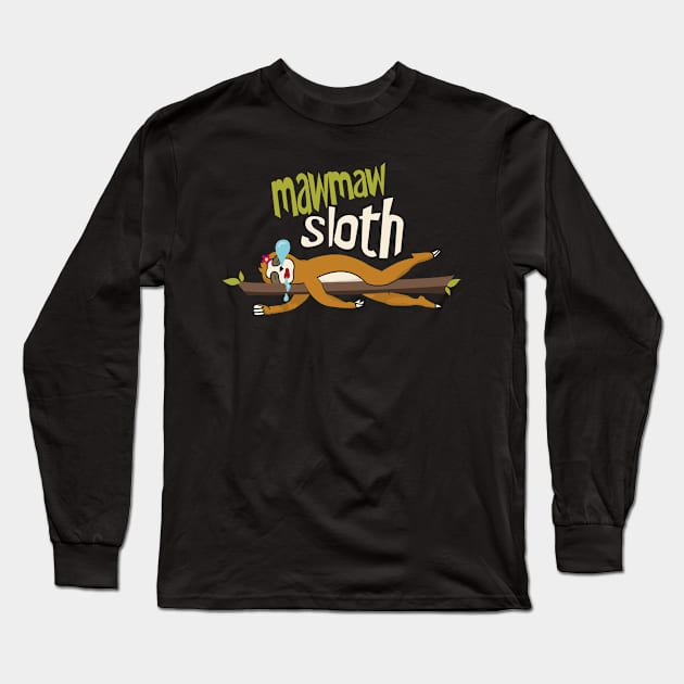 Mawmaw Sloth Long Sleeve T-Shirt by Tesszero